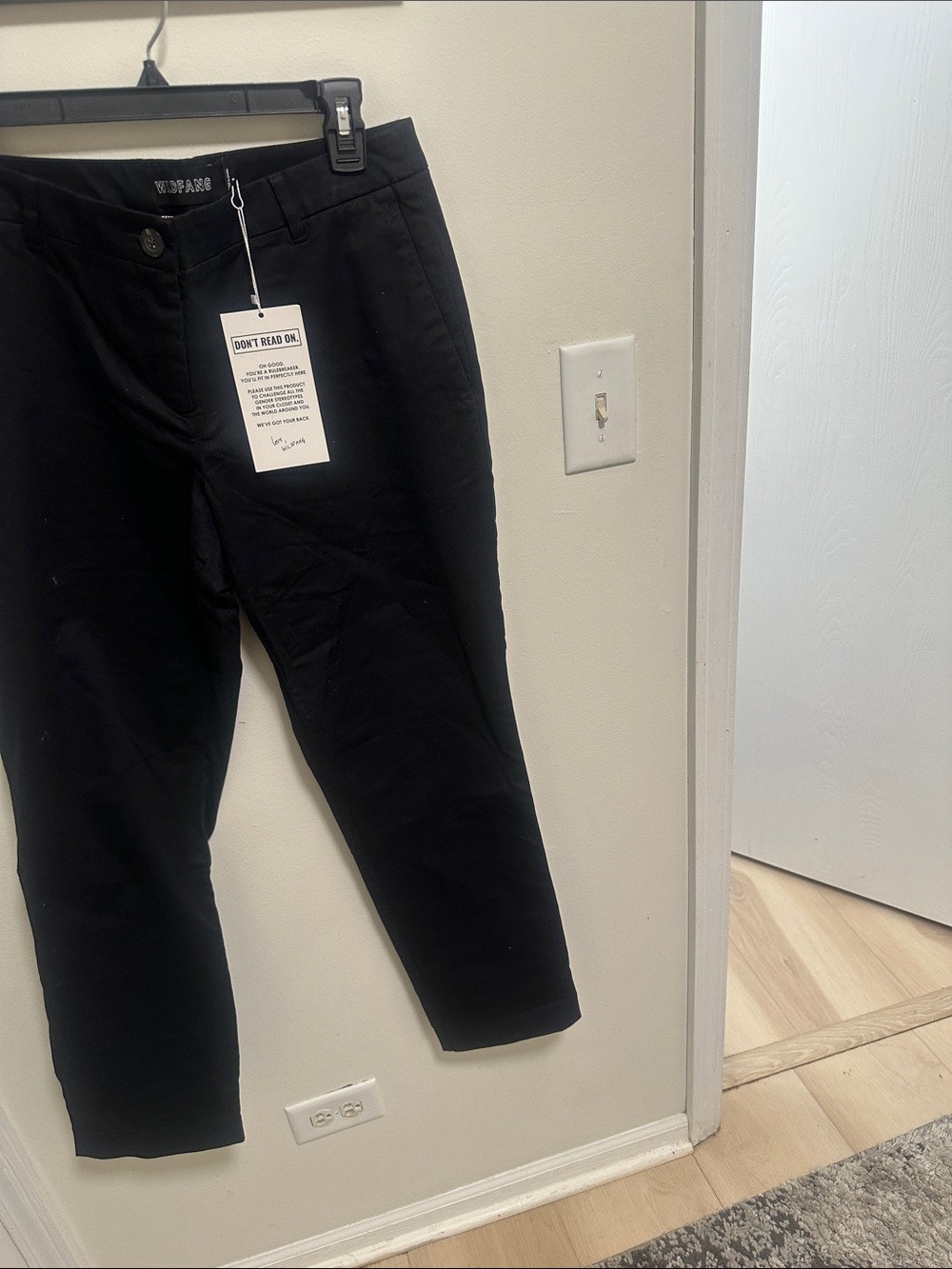 Wildfang Black Men’s Chino Pants - Straight Fit
